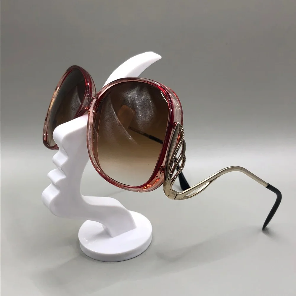 Vintage 90's oversized curved sunglasses butterfly statement style gradient lens